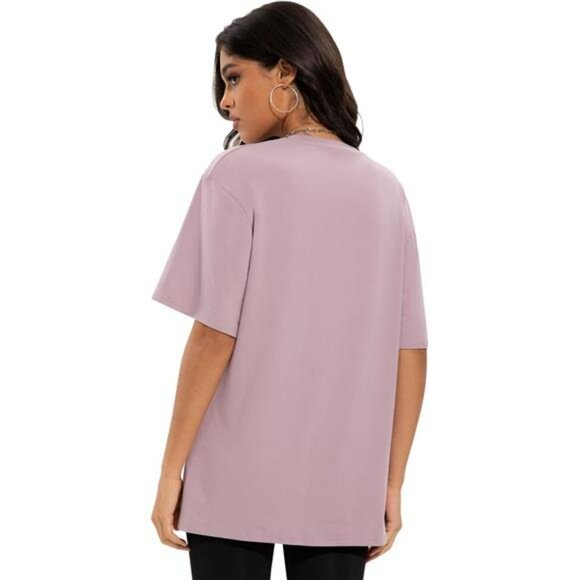 Oversized T Shirt for Women Plus Size Loose Fit Baggy Crew Neck Workout Top - Picture 2 of 7